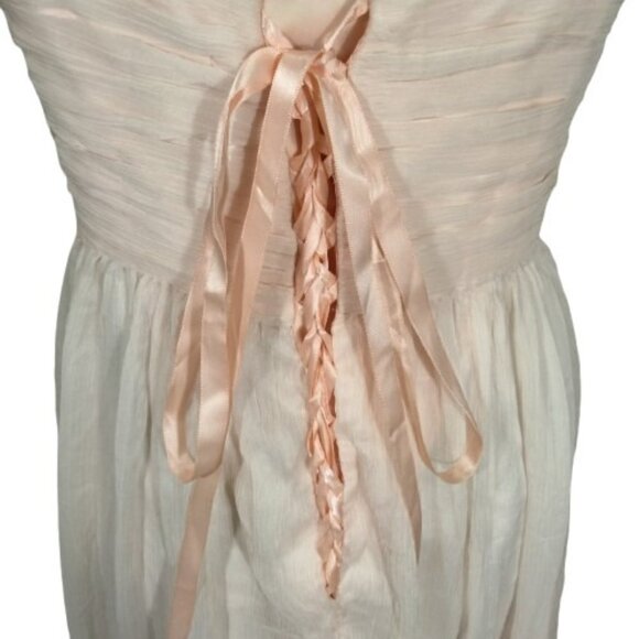 Pink Blush Baby Pink Chiffon Maxi Maternity Dress S Cottagecore Coquette Mesh - Picture 5 of 9